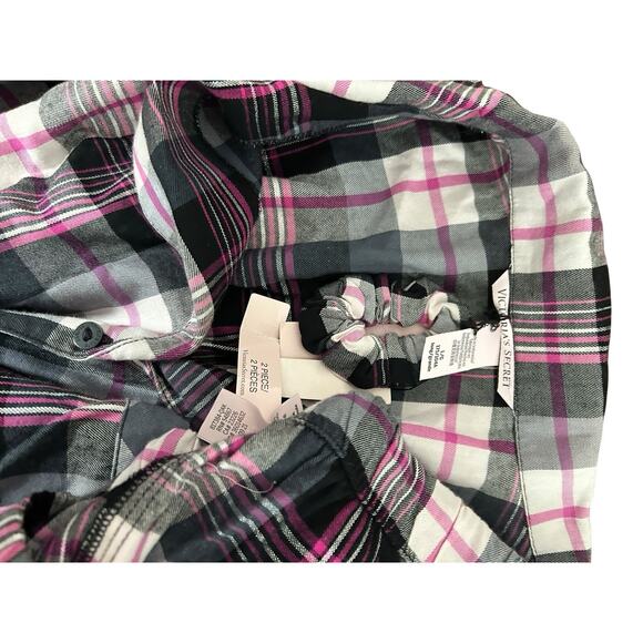 Victorias Secret Womens Plaid Button-Front Pajama Set size large new - Picture 3 of 4